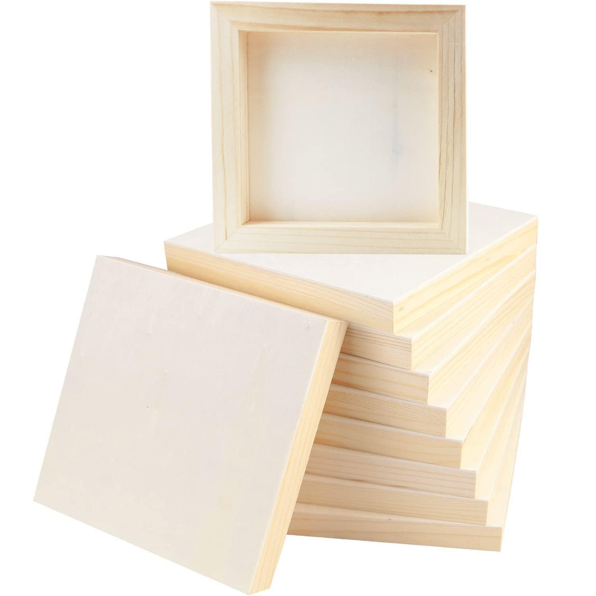 FSWCCK 5 Pack 8 x 10 inch Wood Panel Boards, Unfinished Wood Canvas Panels for Crafts, Painting Canvas, DIY Art Projects, Pouring, Arts Use with Oils, Acrylics