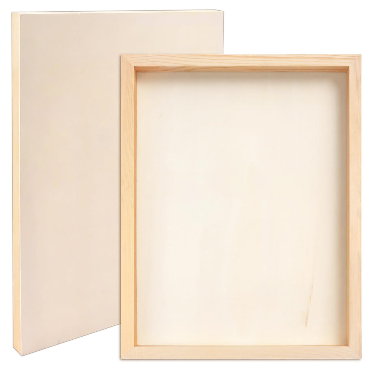 FSWCCK 5 Pack 8 x 10 inch Wood Panel Boards, Unfinished Wood Canvas Panels for Crafts, Painting Canvas, DIY Art Projects, Pouring, Arts Use with Oils, Acrylics