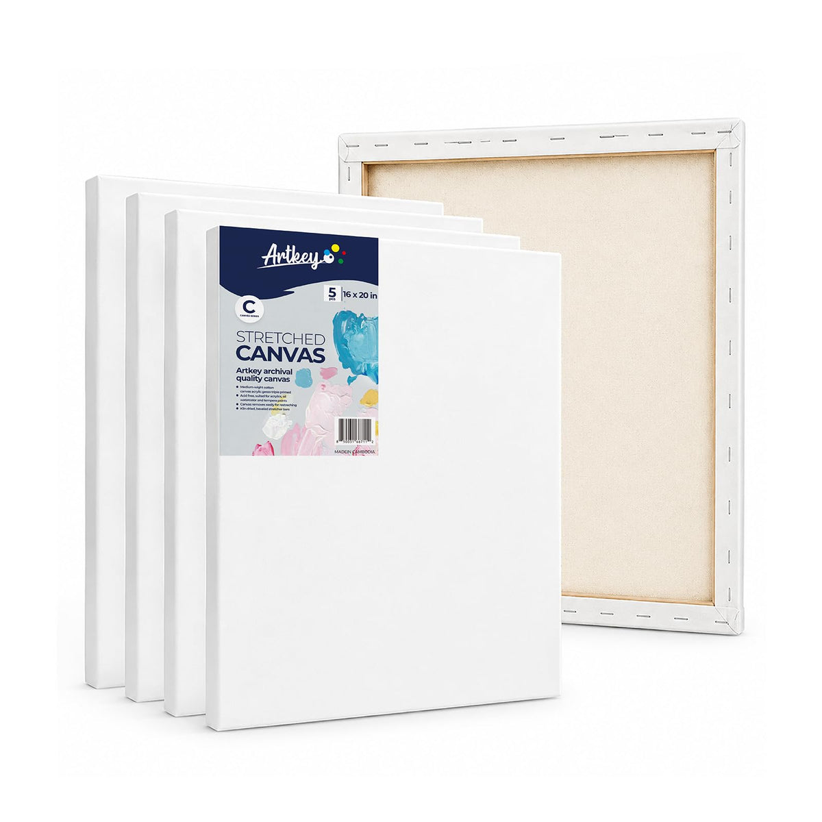 Gallery Wrapped Stretched Canvases for Painting 10x10 Inch 3-Pack, 16 oz Triple Primed Acid-Free 100% Cotton Blank Canvas, Square Spline Canvas for Oil Paint Acrylics Pouring & Wet Art Media