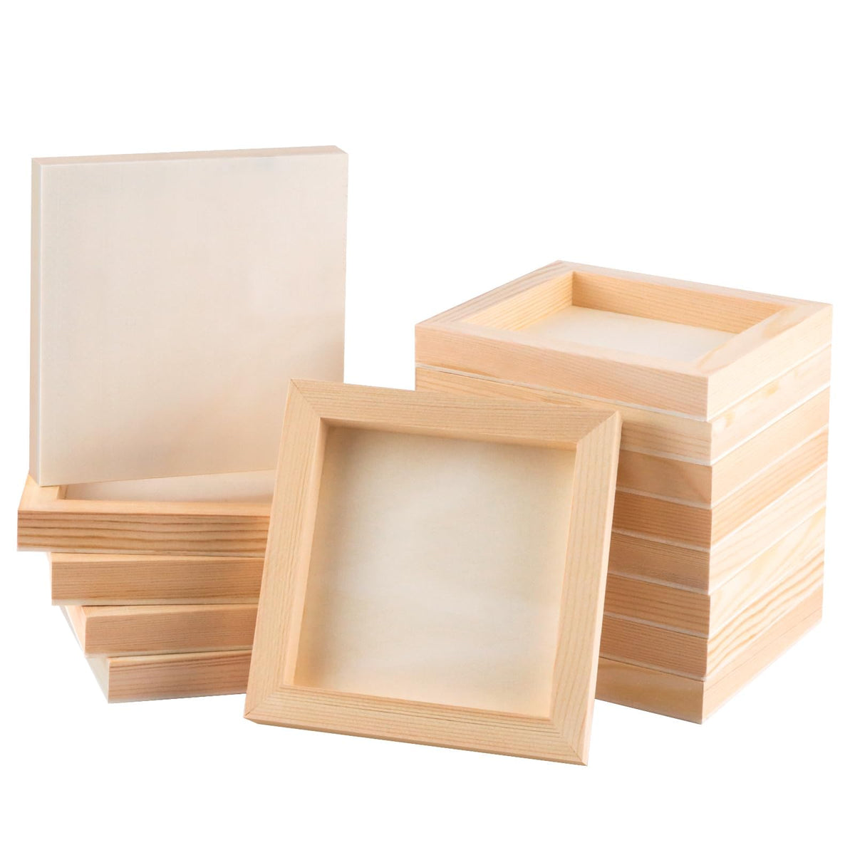 FSWCCK 5 Pack 8 x 10 inch Wood Panel Boards, Unfinished Wood Canvas Panels for Crafts, Painting Canvas, DIY Art Projects, Pouring, Arts Use with Oils, Acrylics