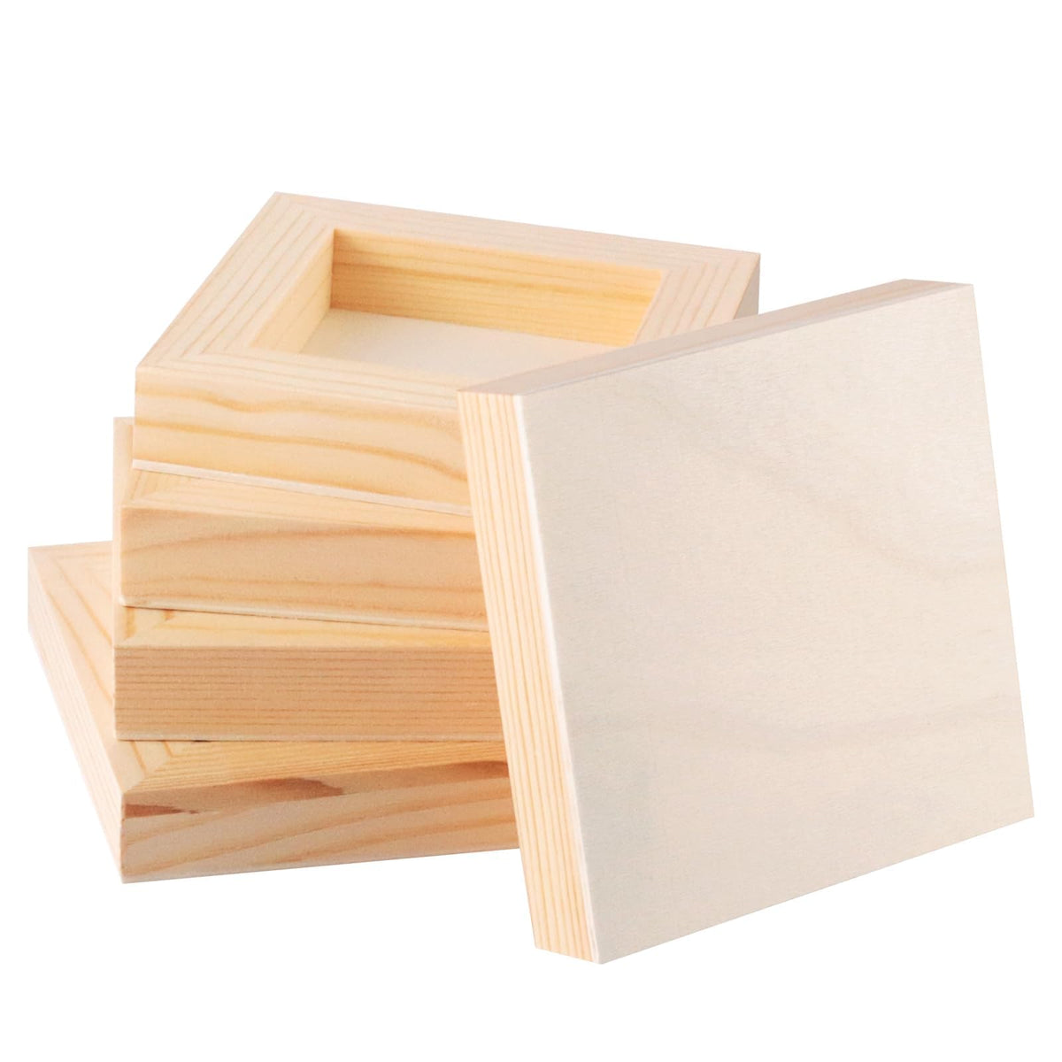 FSWCCK 5 Pack 8 x 10 inch Wood Panel Boards, Unfinished Wood Canvas Panels for Crafts, Painting Canvas, DIY Art Projects, Pouring, Arts Use with Oils, Acrylics