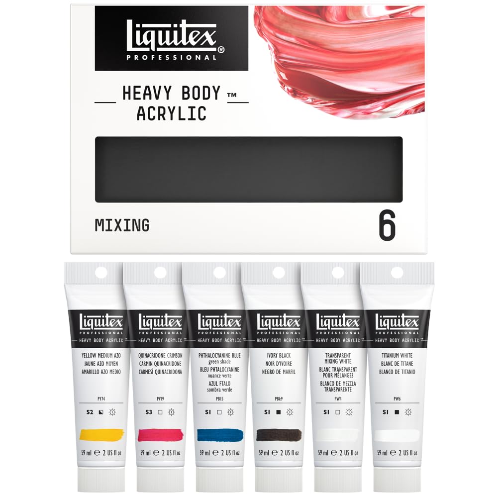 Liquitex Heavy Body Acrylic Paint Set, Classic 6 x 59ml (2-oz) Set
