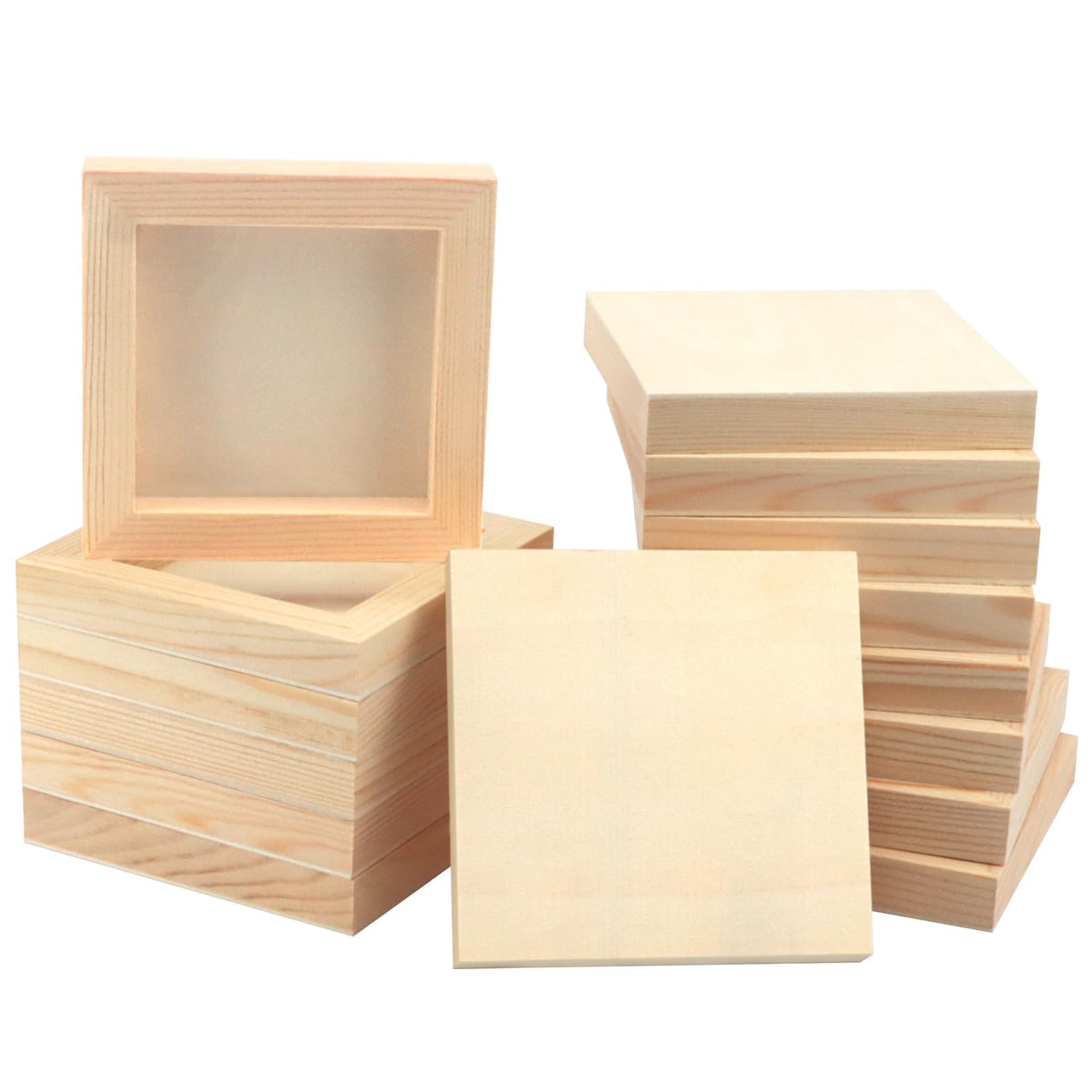 FSWCCK 5 Pack 8 x 10 inch Wood Panel Boards, Unfinished Wood Canvas Panels for Crafts, Painting Canvas, DIY Art Projects, Pouring, Arts Use with Oils, Acrylics