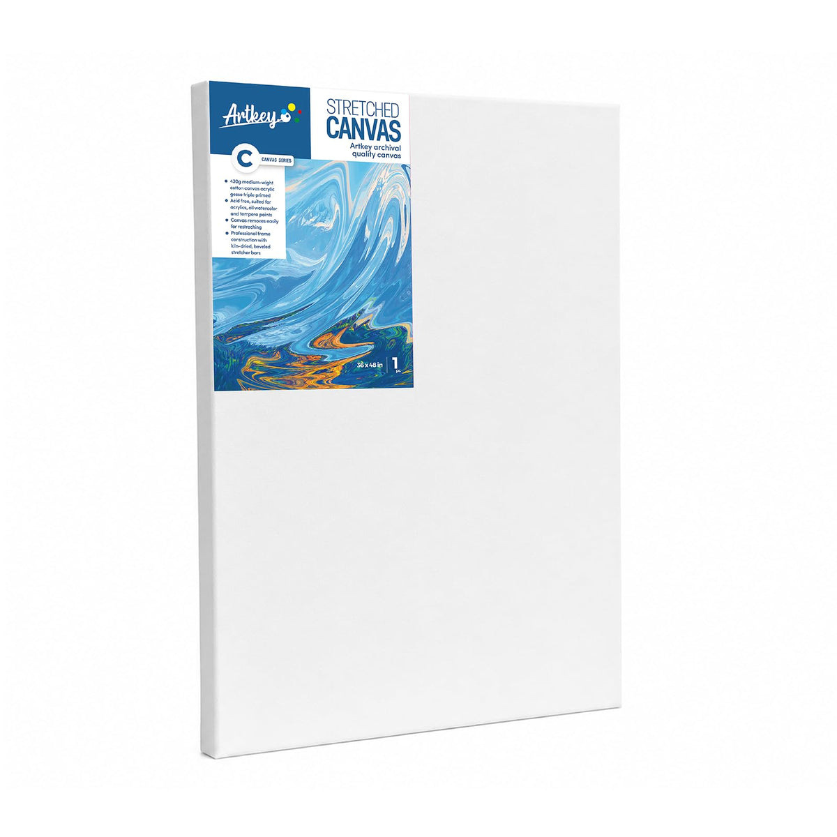 Gallery Wrapped Stretched Canvases for Painting 10x10 Inch 3-Pack, 16 oz Triple Primed Acid-Free 100% Cotton Blank Canvas, Square Spline Canvas for Oil Paint Acrylics Pouring & Wet Art Media
