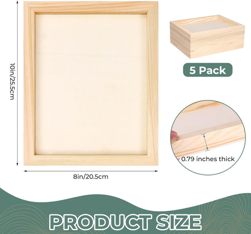 FSWCCK 5 Pack 8 x 10 inch Wood Panel Boards, Unfinished Wood Canvas Panels for Crafts, Painting Canvas, DIY Art Projects, Pouring, Arts Use with Oils, Acrylics