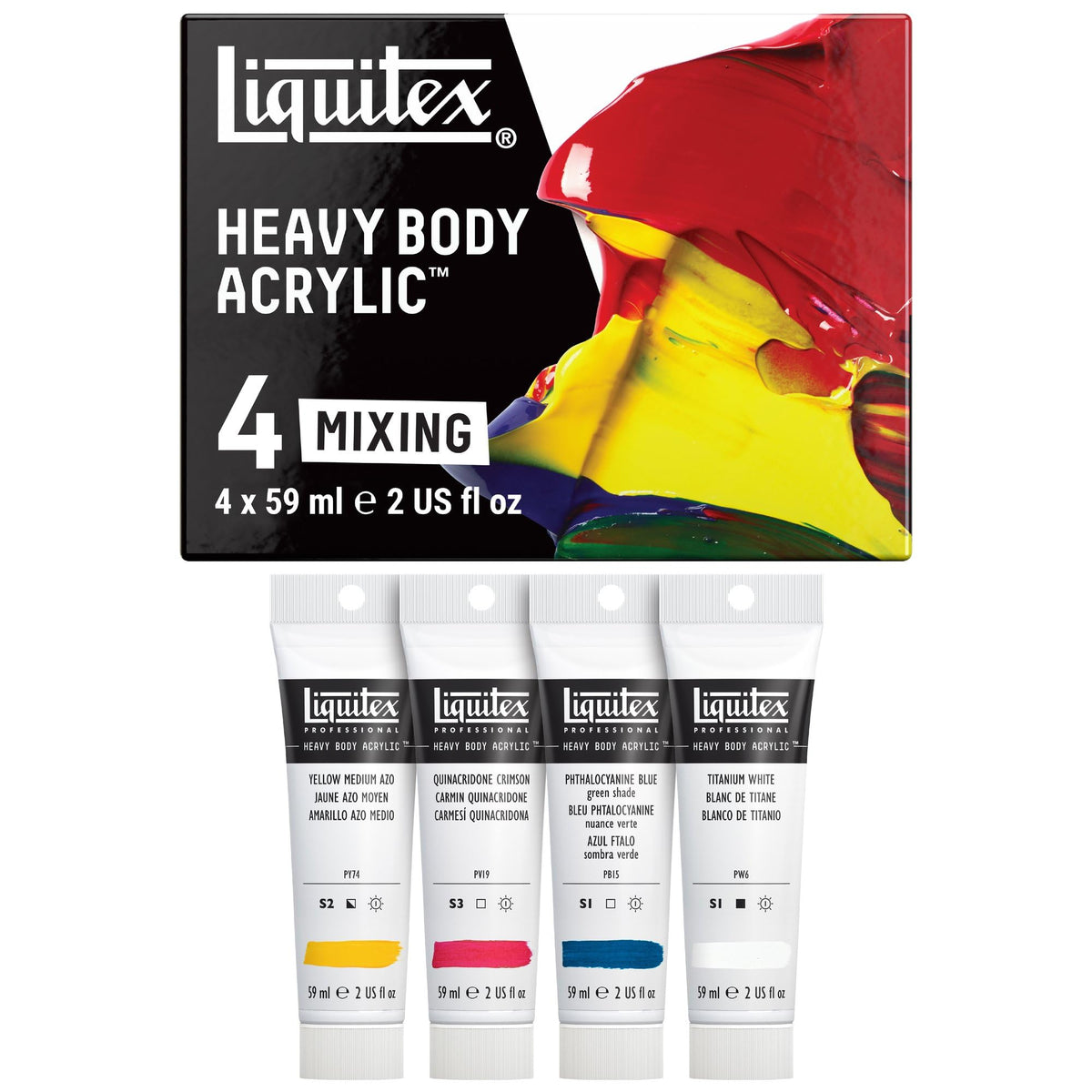 Liquitex Heavy Body Acrylic Paint Set, Classic 6 x 59ml (2-oz) Set