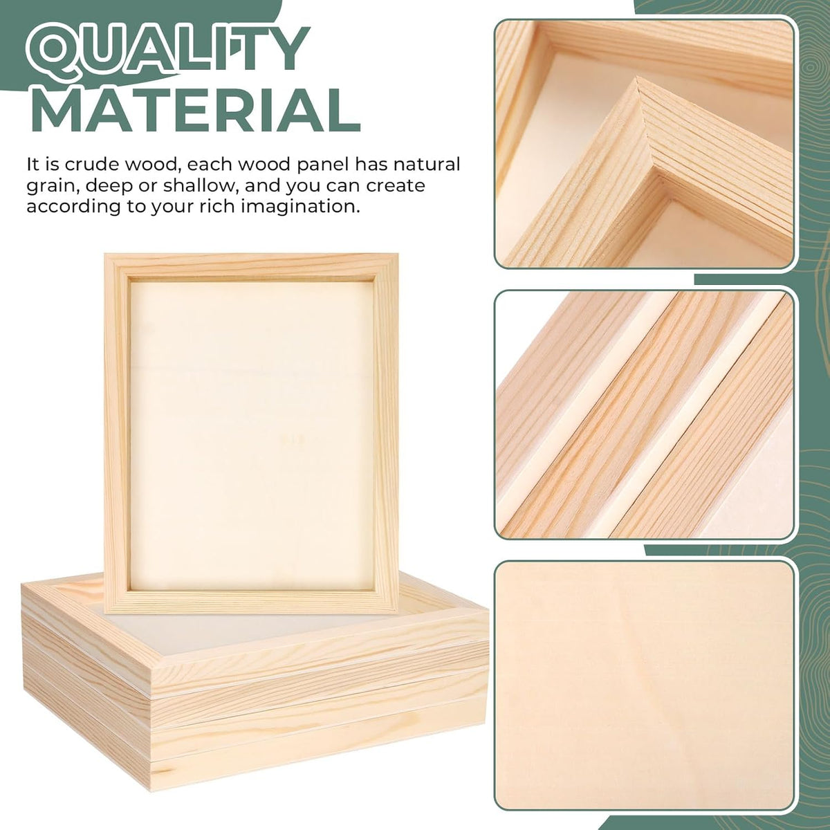 FSWCCK 5 Pack 8 x 10 inch Wood Panel Boards, Unfinished Wood Canvas Panels for Crafts, Painting Canvas, DIY Art Projects, Pouring, Arts Use with Oils, Acrylics