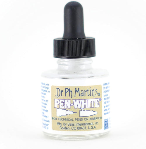 Dr. Ph. Martin's Pen-White Ink Bottle, 1.0 oz, White, 1 Bottle