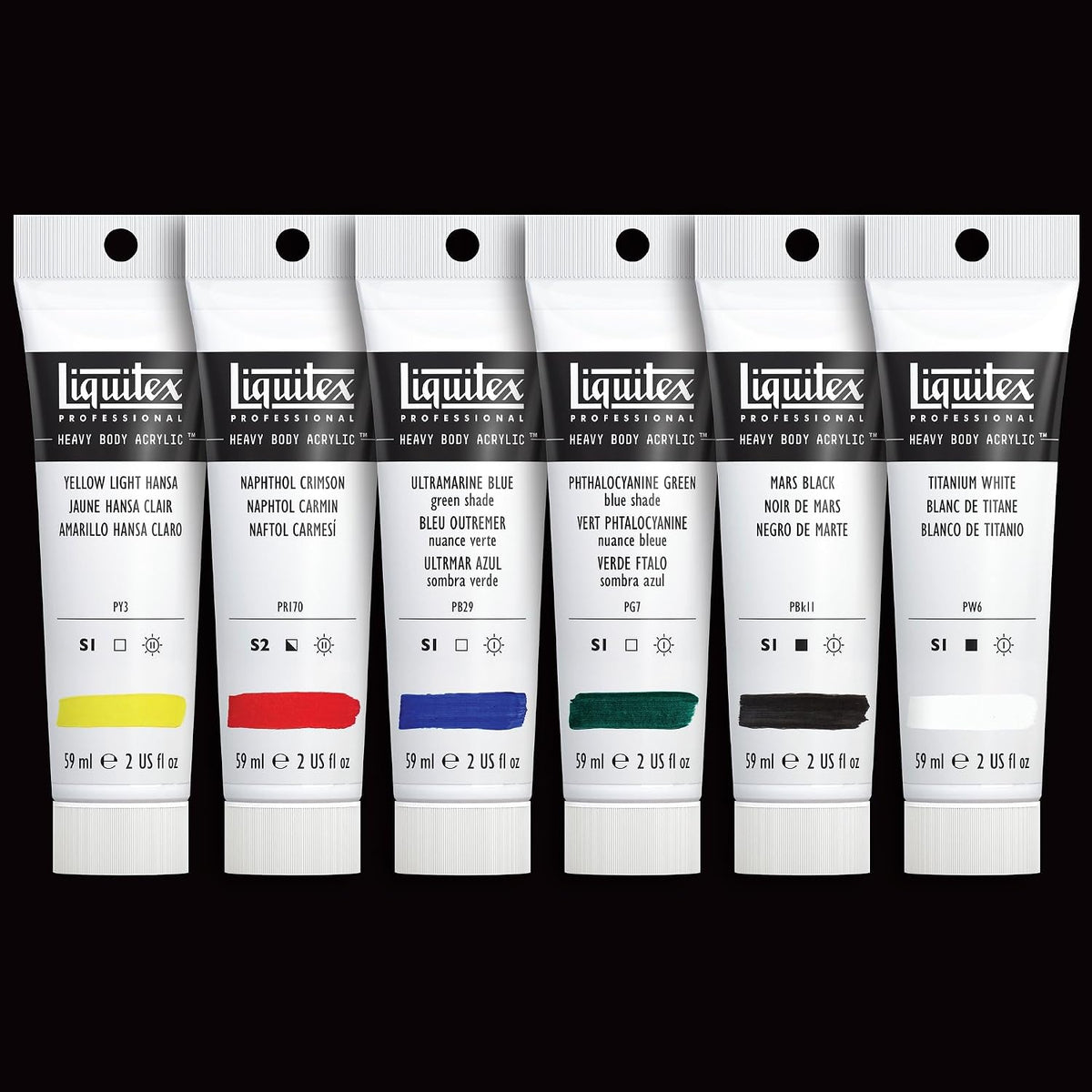 Liquitex Heavy Body Acrylic Paint Set, Classic 6 x 59ml (2-oz) Set