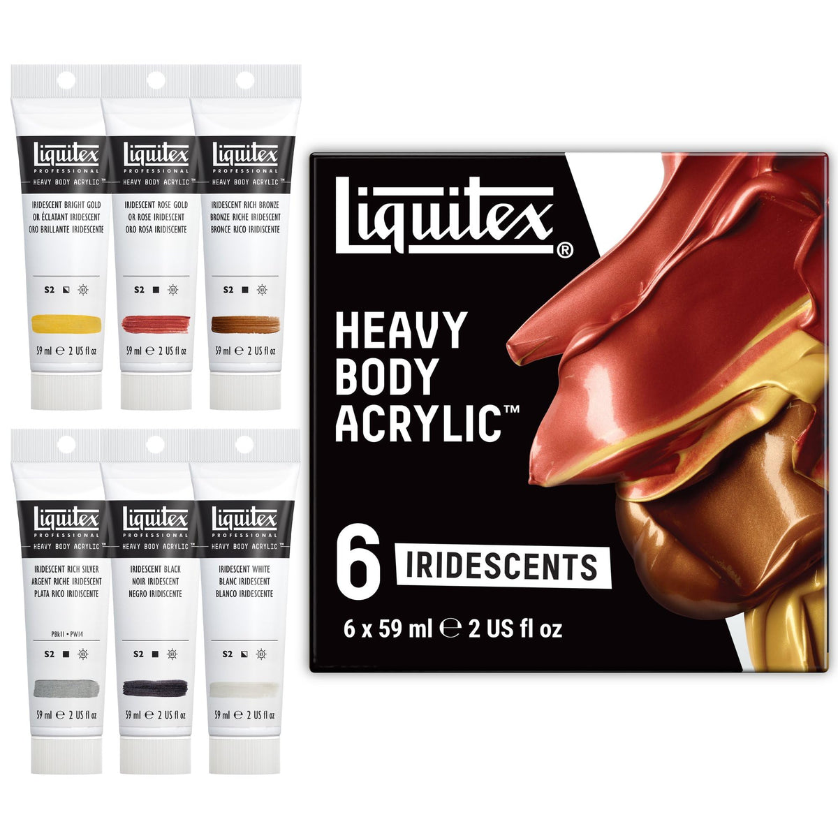 Liquitex Heavy Body Acrylic Paint Set, Classic 6 x 59ml (2-oz) Set