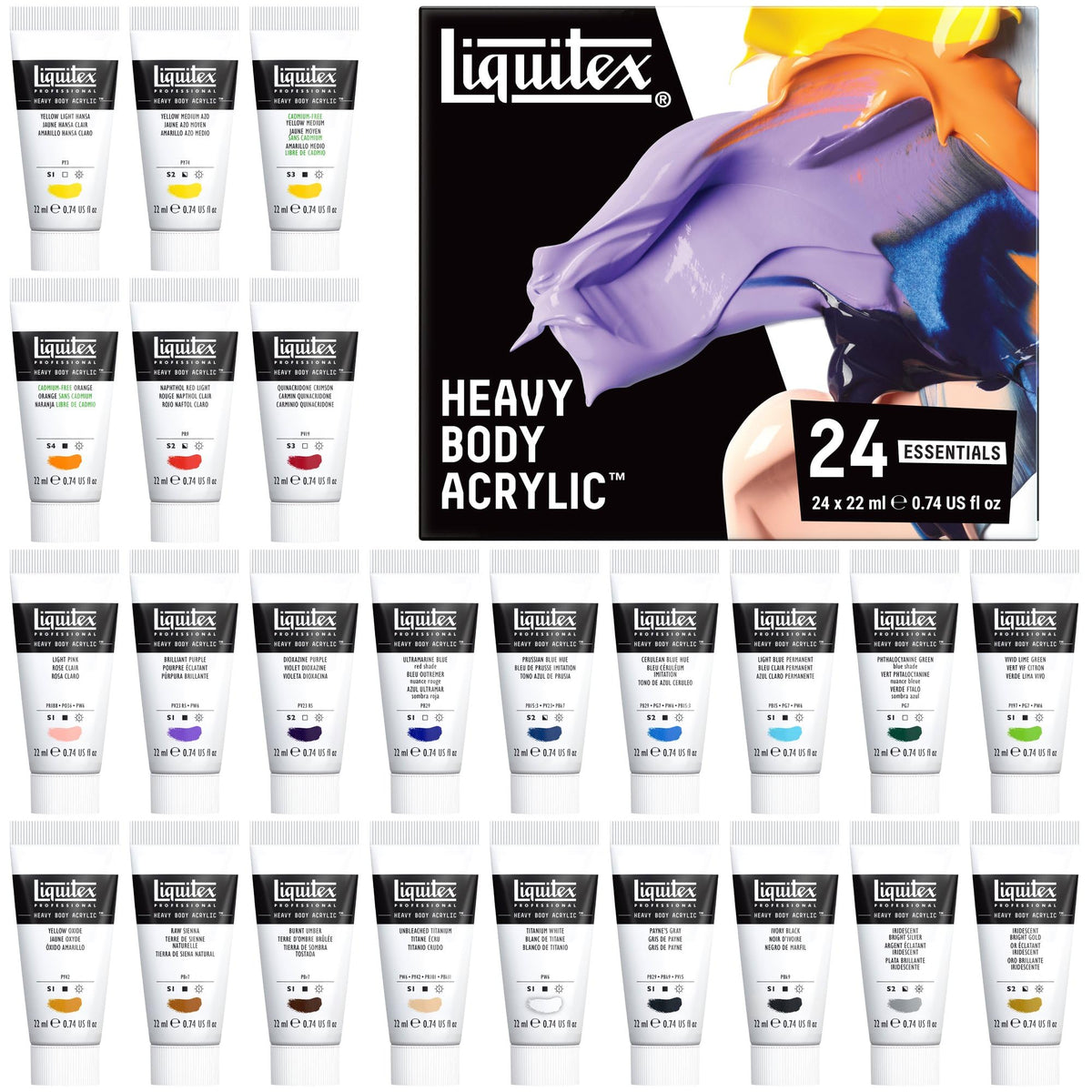 Liquitex Heavy Body Acrylic Paint Set, Classic 6 x 59ml (2-oz) Set
