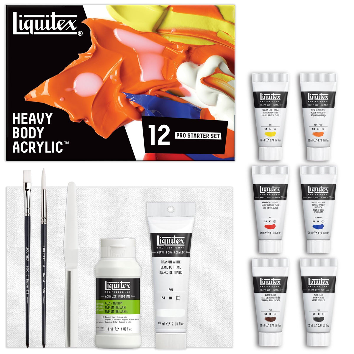 Liquitex Heavy Body Acrylic Paint Set, Classic 6 x 59ml (2-oz) Set