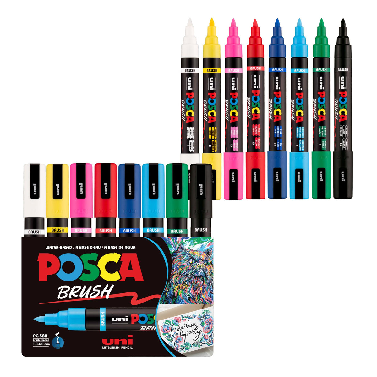 POSCA® PC-5M Water-Based Acrylic Paint Markers, Medium Tip, 8 Count
