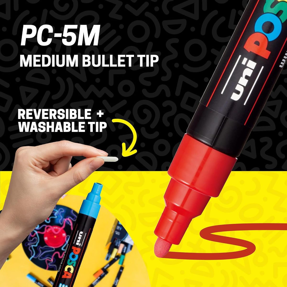POSCA® PC-5M Water-Based Acrylic Paint Markers, Medium Tip, 8 Count