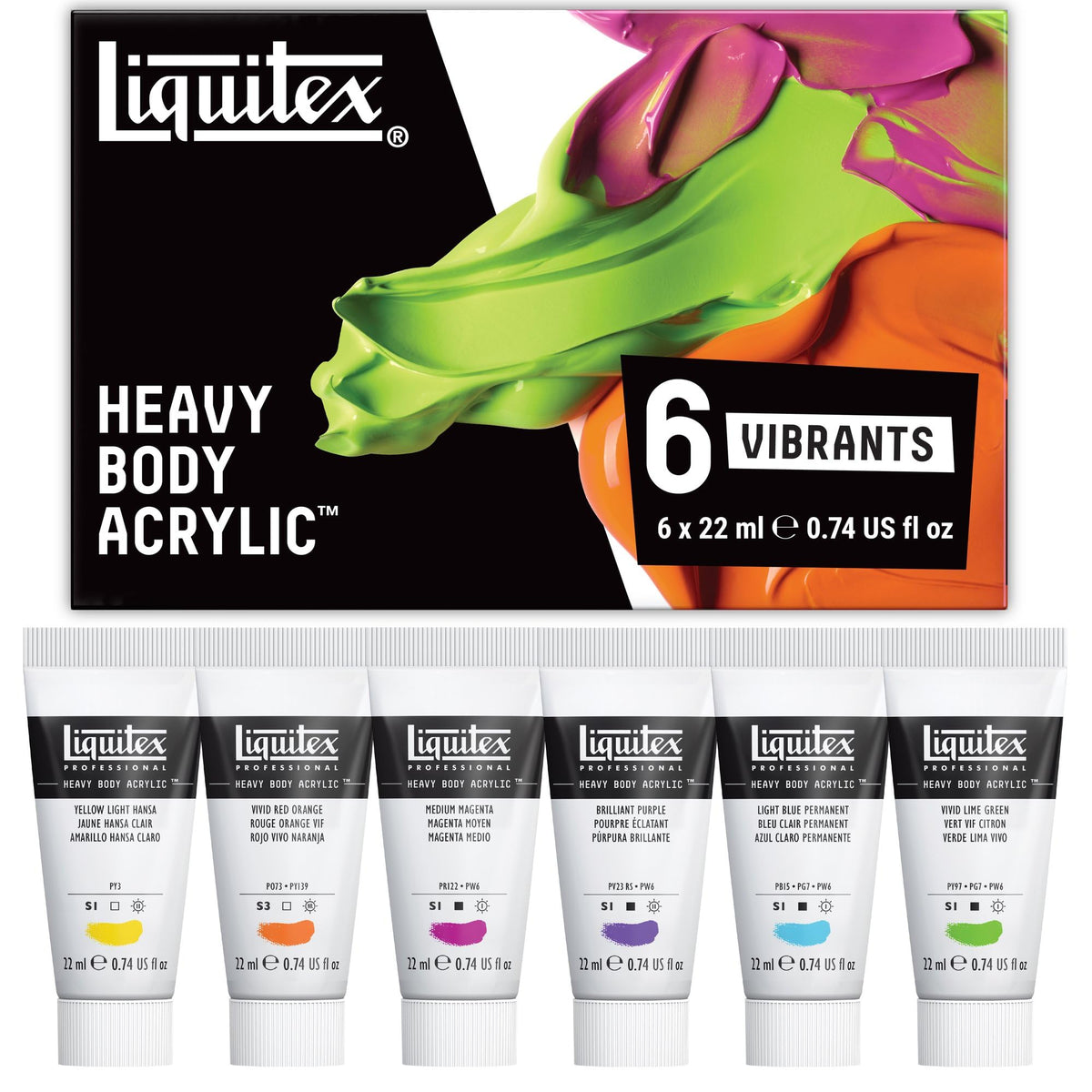 Liquitex Heavy Body Acrylic Paint Set, Classic 6 x 59ml (2-oz) Set