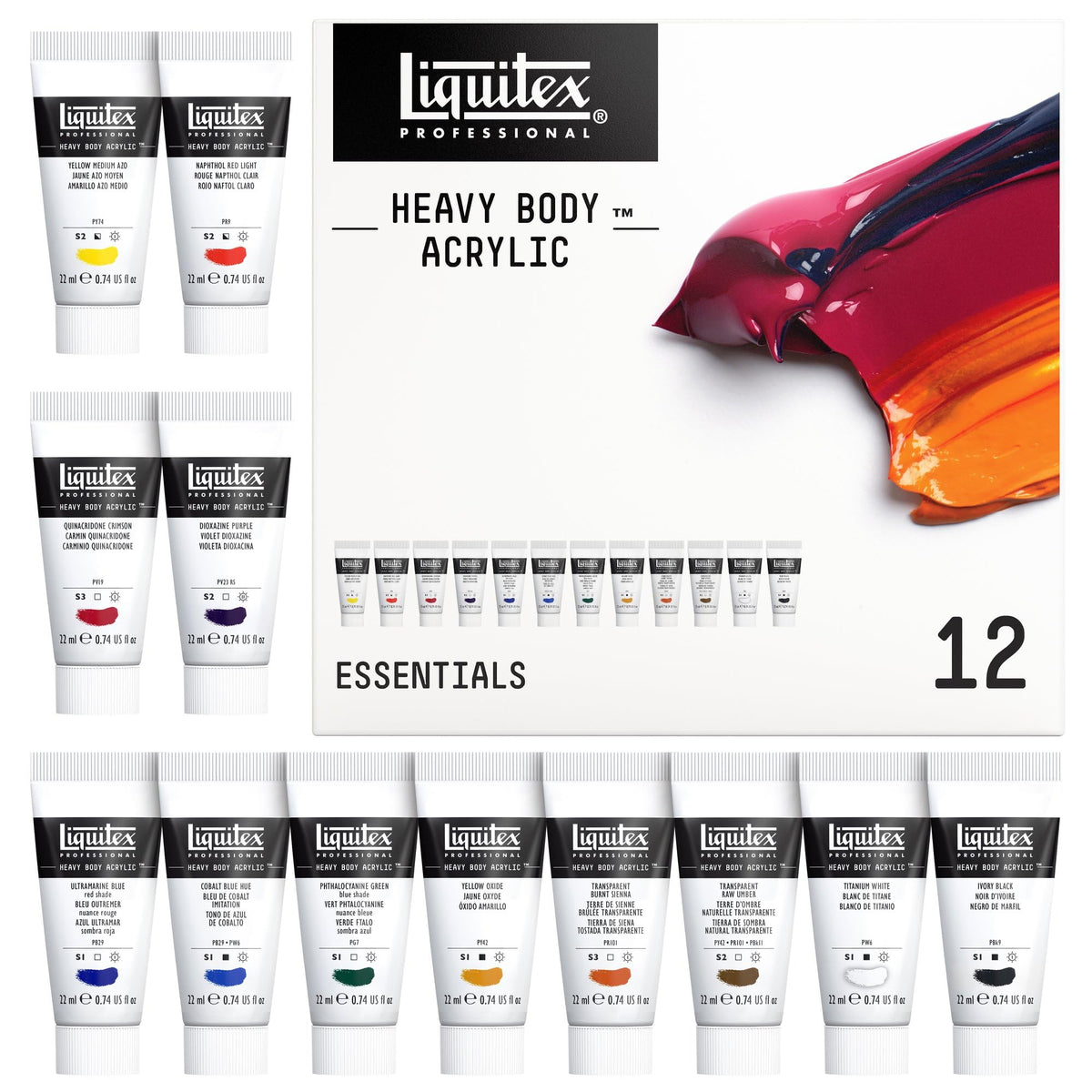 Liquitex Heavy Body Acrylic Paint Set, Classic 6 x 59ml (2-oz) Set