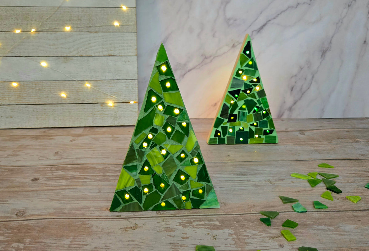 Dec 3 - Light-Up Mosaic Christmas Trees